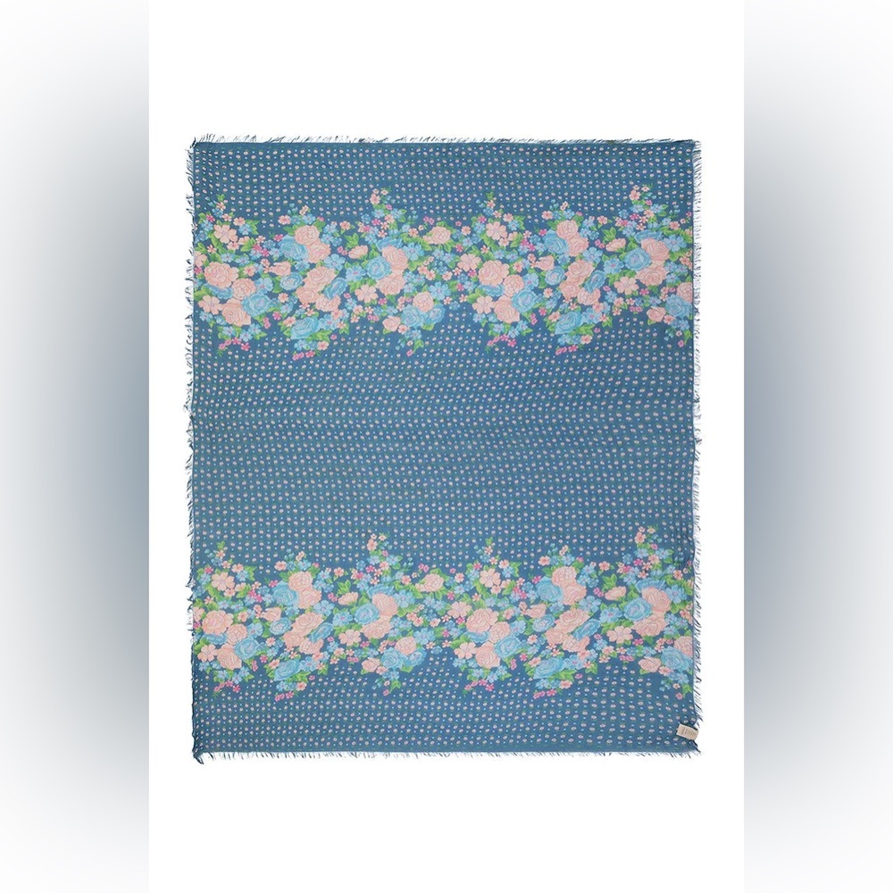 Spell YELLOW ROSE TRAVEL SCARF- Cornflower Blue, NWT